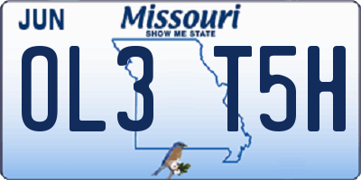 MO license plate OL3T5H