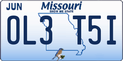 MO license plate OL3T5I