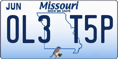 MO license plate OL3T5P