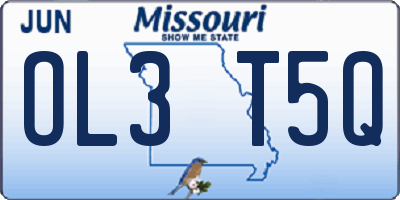 MO license plate OL3T5Q