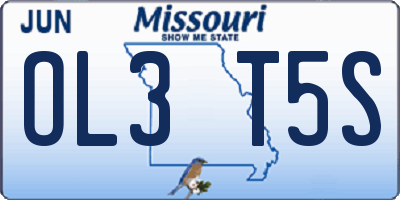 MO license plate OL3T5S