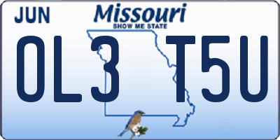 MO license plate OL3T5U