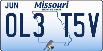 MO license plate OL3T5V