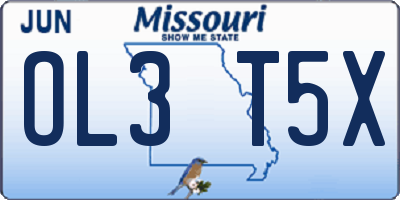 MO license plate OL3T5X