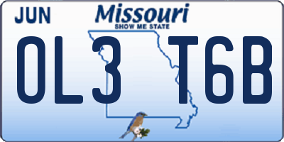 MO license plate OL3T6B