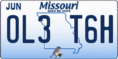MO license plate OL3T6H