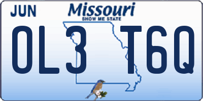 MO license plate OL3T6Q