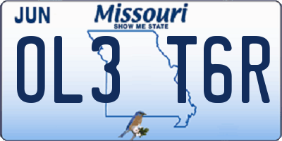 MO license plate OL3T6R