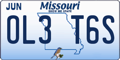 MO license plate OL3T6S