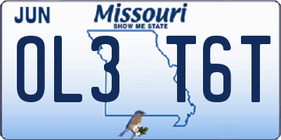 MO license plate OL3T6T