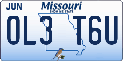 MO license plate OL3T6U