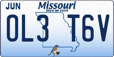 MO license plate OL3T6V
