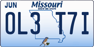 MO license plate OL3T7I