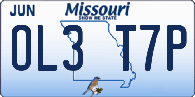 MO license plate OL3T7P