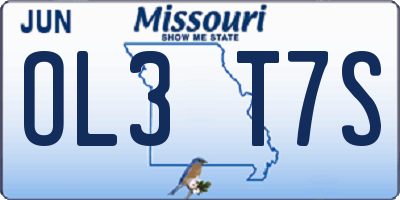 MO license plate OL3T7S