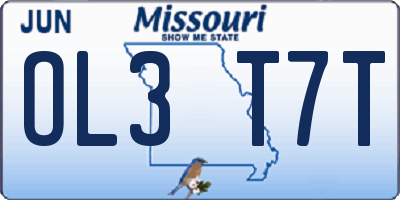MO license plate OL3T7T