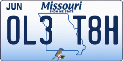 MO license plate OL3T8H