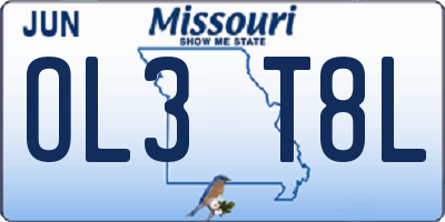 MO license plate OL3T8L