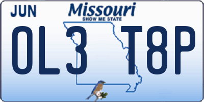 MO license plate OL3T8P
