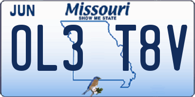 MO license plate OL3T8V