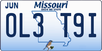 MO license plate OL3T9I