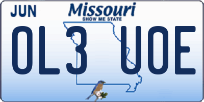MO license plate OL3U0E