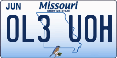 MO license plate OL3U0H