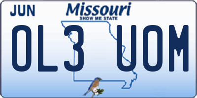 MO license plate OL3U0M