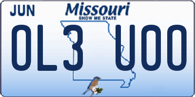 MO license plate OL3U0O