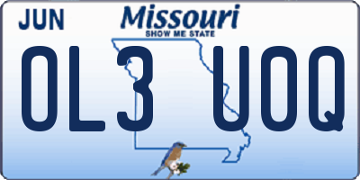MO license plate OL3U0Q