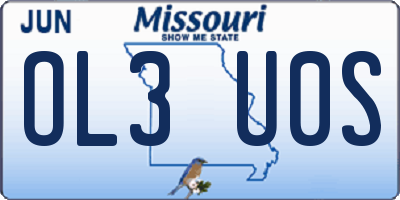 MO license plate OL3U0S