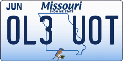 MO license plate OL3U0T