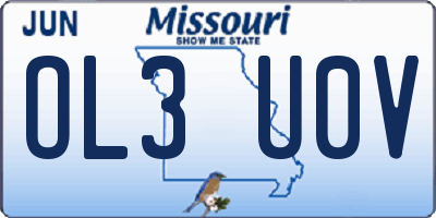 MO license plate OL3U0V