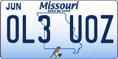 MO license plate OL3U0Z