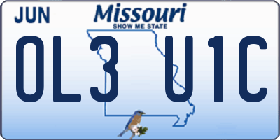 MO license plate OL3U1C