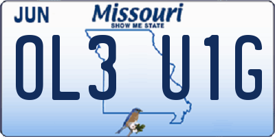 MO license plate OL3U1G