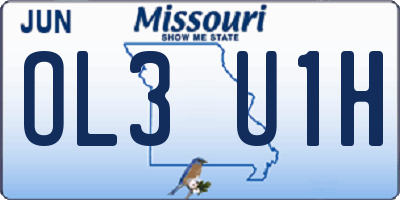 MO license plate OL3U1H