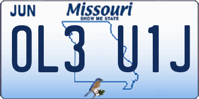 MO license plate OL3U1J