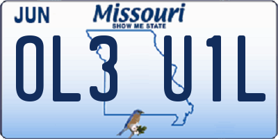 MO license plate OL3U1L