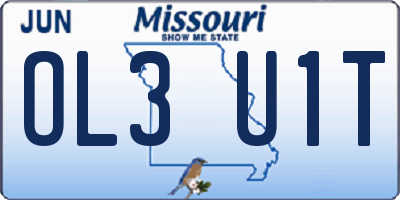 MO license plate OL3U1T