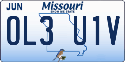 MO license plate OL3U1V