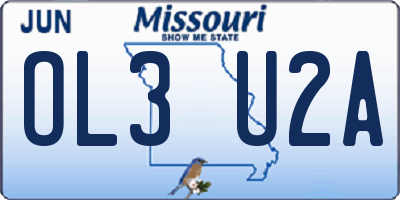 MO license plate OL3U2A