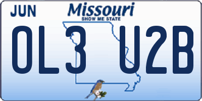 MO license plate OL3U2B