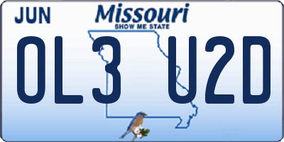 MO license plate OL3U2D