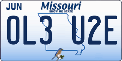 MO license plate OL3U2E