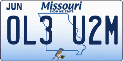 MO license plate OL3U2M
