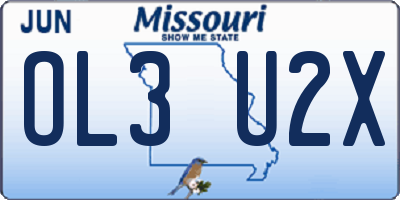 MO license plate OL3U2X