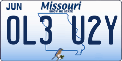 MO license plate OL3U2Y
