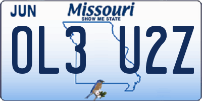 MO license plate OL3U2Z