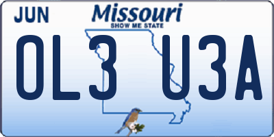 MO license plate OL3U3A